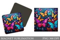 Butterflies Magnet Design. Butterflies Magnet Sublimation Product Image 1