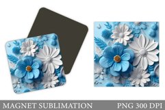 3D Flowers Magnet. Flowers Magnet Sublimation Product Image 1