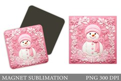 Snowman Magnet Design. Cute Snowman Magnet Sublimation Product Image 1
