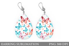 Butterflies Earring Sublimation. Butterflies Earring Design Product Image 1