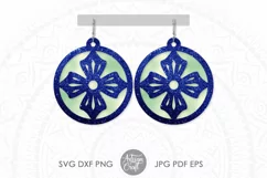 Earrings svg, floral earrings svg, Teardrop Earrings Product Image 5