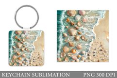 3D Seashell Keychain Design. 3D Sea Keychain Sublimation Product Image 1