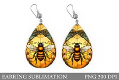 Stained Glass Bee Earring Design. Bee Earring Sublimation Product Image 1