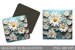 Daisy Magnet Design. Flowers Magnet Sublimation Product Image 1