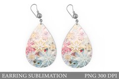 Snowflakes Earring Design. Snowflakes Teardrop Earring Product Image 1