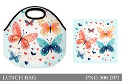 Butterflies Lunch Bag Design. Lunch Bag Sublimation Product Image 1