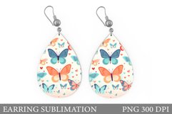 Butterflies Earring Design. Butterflies Earring Sublimation Product Image 1