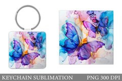 Butterflies Keychain. Butterflies Square Keychain Design Product Image 1
