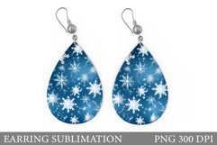 Snowflake Teardrop Earring. Snowflakes Earring Sublimation Product Image 1