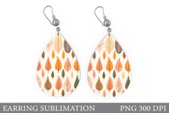 Leaves Earring Sublimation. Fall Leaves Teardrop Earring Product Image 1