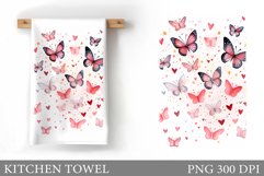 Butterflies Kitchen Towel. Valentines Kitchen Towel Design Product Image 1