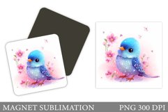 Cute Bird Magnet Sublimation. Bird Spring Magnet Design Product Image 1
