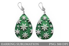 Snowflakes Earring Sublimation. Christmas Earring Design Product Image 1