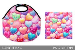 Hearts Lunch Bag Sublimation. Hearts Lunch Bag Design Product Image 1