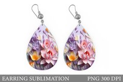 3D Flowers Earring Design.Flowers Teardrop Earring Product Image 1