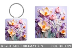 Flowers Spring Keychain Design. Crocus Keychain Sublimation Product Image 1