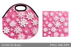 Snowflakes Lunch Bag. Winter Lunch Bag Design Product Image 1