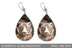 Tiger Teardrop Earring Design. Tiger Earring Sublimation Product Image 1