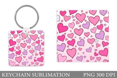 Hearts Keychain Design. Hearts Keychain Sublimation Product Image 1