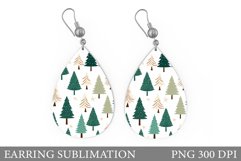Colourful Christmas Tree Teardrop Earring Design Product Image 1