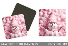 Snowman Keychain. Cute Snowman Keychain Sublimation Product Image 1