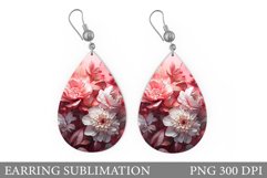 3D Flowers Earring. Flowers Teardrop Earring Product Image 1