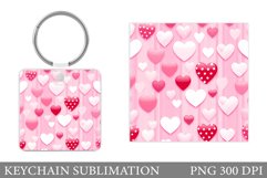 Hearts Keychain Design. Hearts Keychain Sublimation Product Image 1