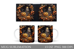 Halloween Pumpkin Mug Design. Halloween Mug Sublimation Product Image 1