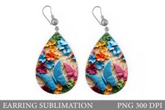 Colourful Butterflies Earring. Butterflies Teardrop Earring Product Image 1