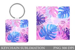 Tropical Leaves Keychain. Tropical Leaves Keychain Design Product Image 1