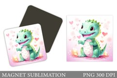Valentines Crocodile Magnet. Cute Crocodile Magnet Design Product Image 1