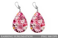 3D Flowers Earring Design.Flowers Teardrop Earring Product Image 1