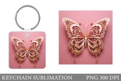 Butterfly Keychain Design. Butterfly Square Keychain Product Image 1