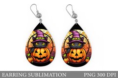 Cute Cat Halloween Earring. Halloween Pumpkin Earring Design Product Image 1