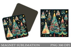 Christmas Tree Magnet. Christmas Square Magnet Product Image 1