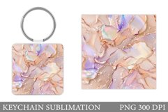 Alcohol Ink Keychain Sublimation. Abstract Keychain Design Product Image 1