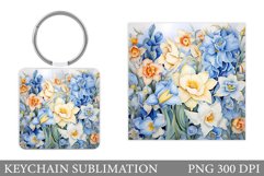Crocus Flowers Keychain. Spring Keychain Sublimation Product Image 1
