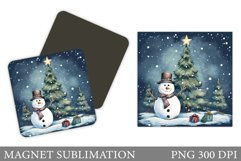 Snowman Magnet Sublimation. Snowman Christmas Magnet Design Product Image 1