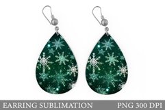 Snowflakes Earring Design. Teardrop Winter Earring Product Image 1