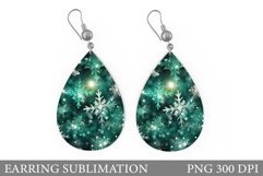 Snowflakes Earring Design. Teardrop Winter Earring Design Product Image 1