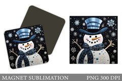 Cute Snowman Magnet Design. Shimmer Snowman Magnet Product Image 1