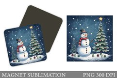 Snowman Magnet Design. Christmas Magnet Sublimation Product Image 1