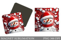 Snowman Keychain Design. Winter Square Keychain Sublimation Product Image 1