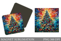 Christmas Tree Magnet. Stained Glass Christmas Tree Magnet Product Image 1