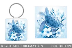 Turtle Keychain Sublimation. Turtle Keychain Design Product Image 1
