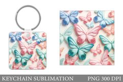 Butterflies Keychain Sublimation. Butterfly Keychain Design Product Image 1