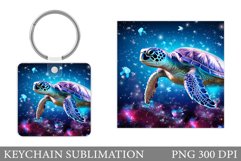Turtle Keychain Sublimation. Turtle Keychain Design Product Image 1