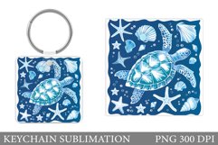 Turtle Keychain Sublimation. Turtle Keychain Design Product Image 1