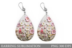 Flowers Earring Sublimation. Wildflowers Teardrop Earring Product Image 1