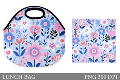 Flowers Lunch Bag Sublimation. Flowers Lunch Bag Design Product Image 1